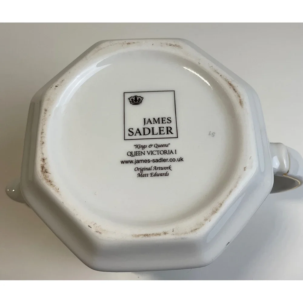 James Sadler Kings & Queens Queen Victoria I Teapot Matt Edwards Art Hexagonal